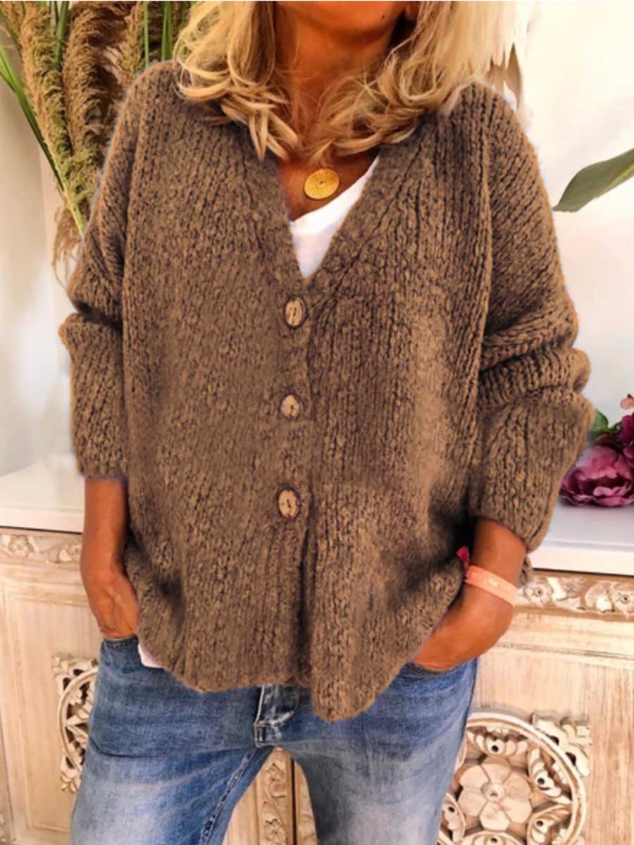 Lunimesd Solid Color Loose Knit Sweater