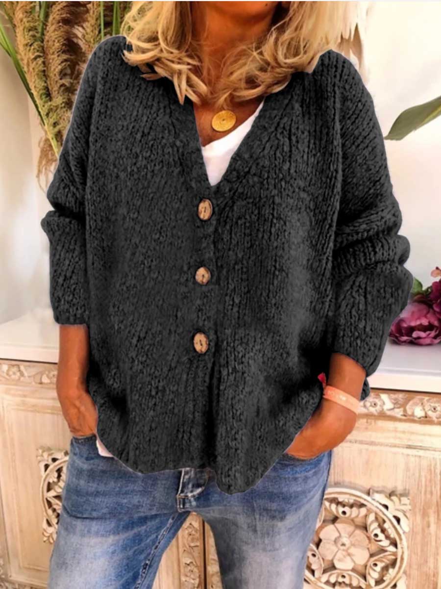Lunimesd Solid Color Loose Knit Sweater
