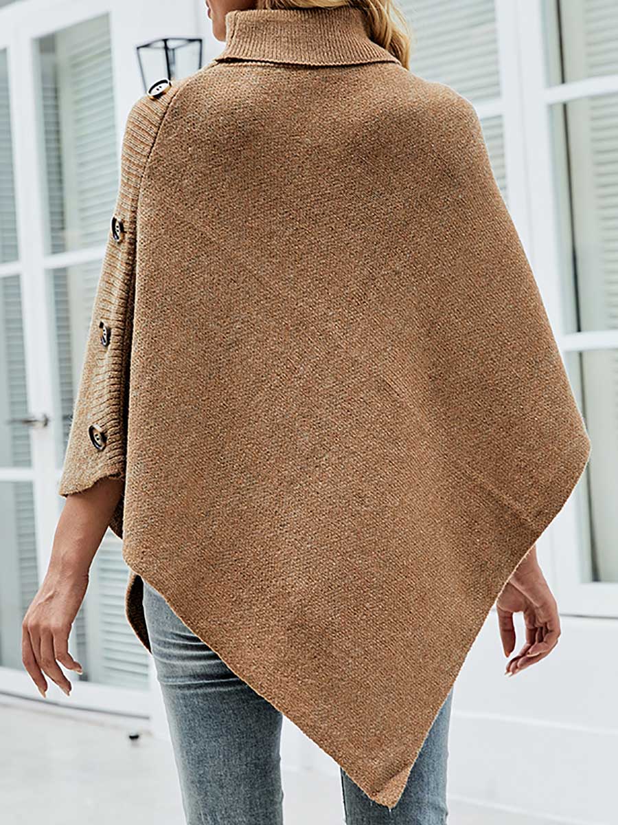 Lunimesd Shawl cape turtleneck sweater
