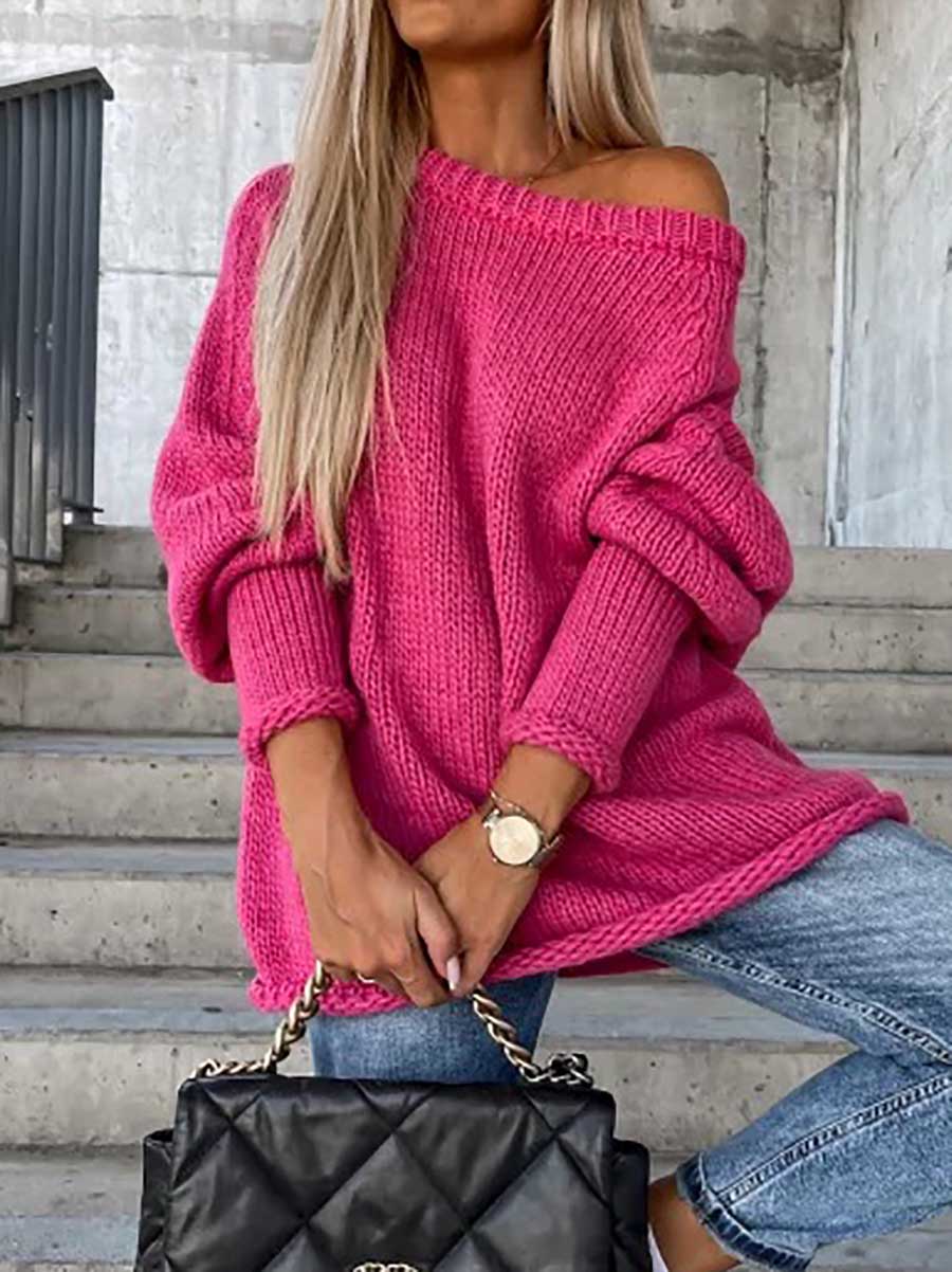Lunimesd Crew neck pullover knit sweater