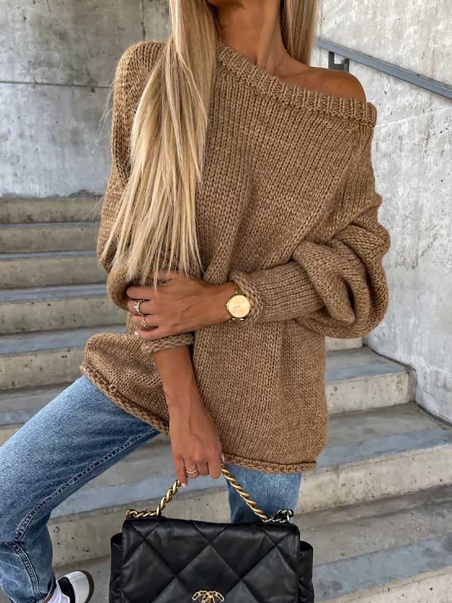 Lunimesd Crew neck pullover knit sweater