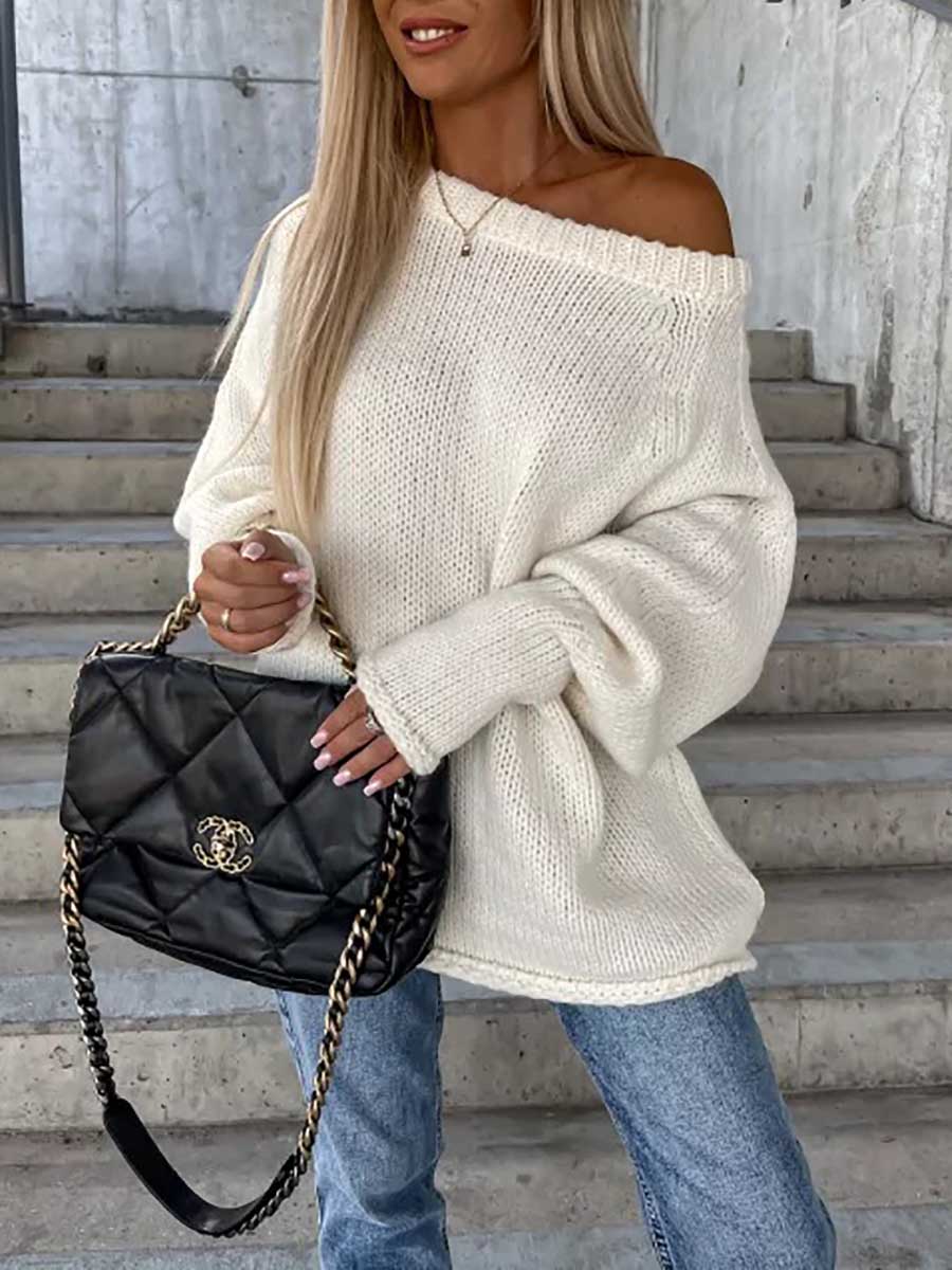 Lunimesd Crew neck pullover knit sweater