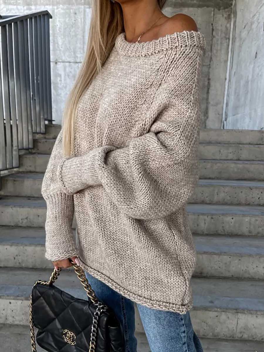 Lunimesd Crew neck pullover knit sweater