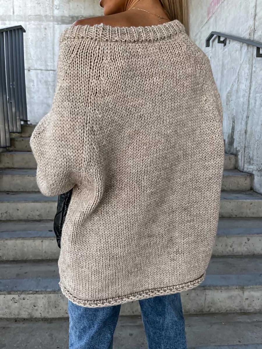Lunimesd Crew neck pullover knit sweater