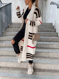 Lunimesd Long Striped Knit Cardigan