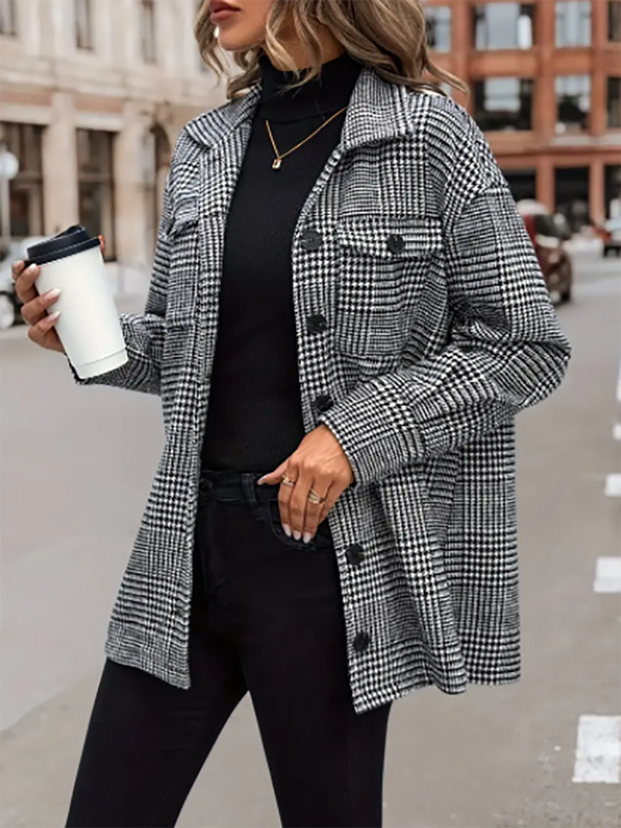 Lunimesd Plaid Flap Pocket Jacket