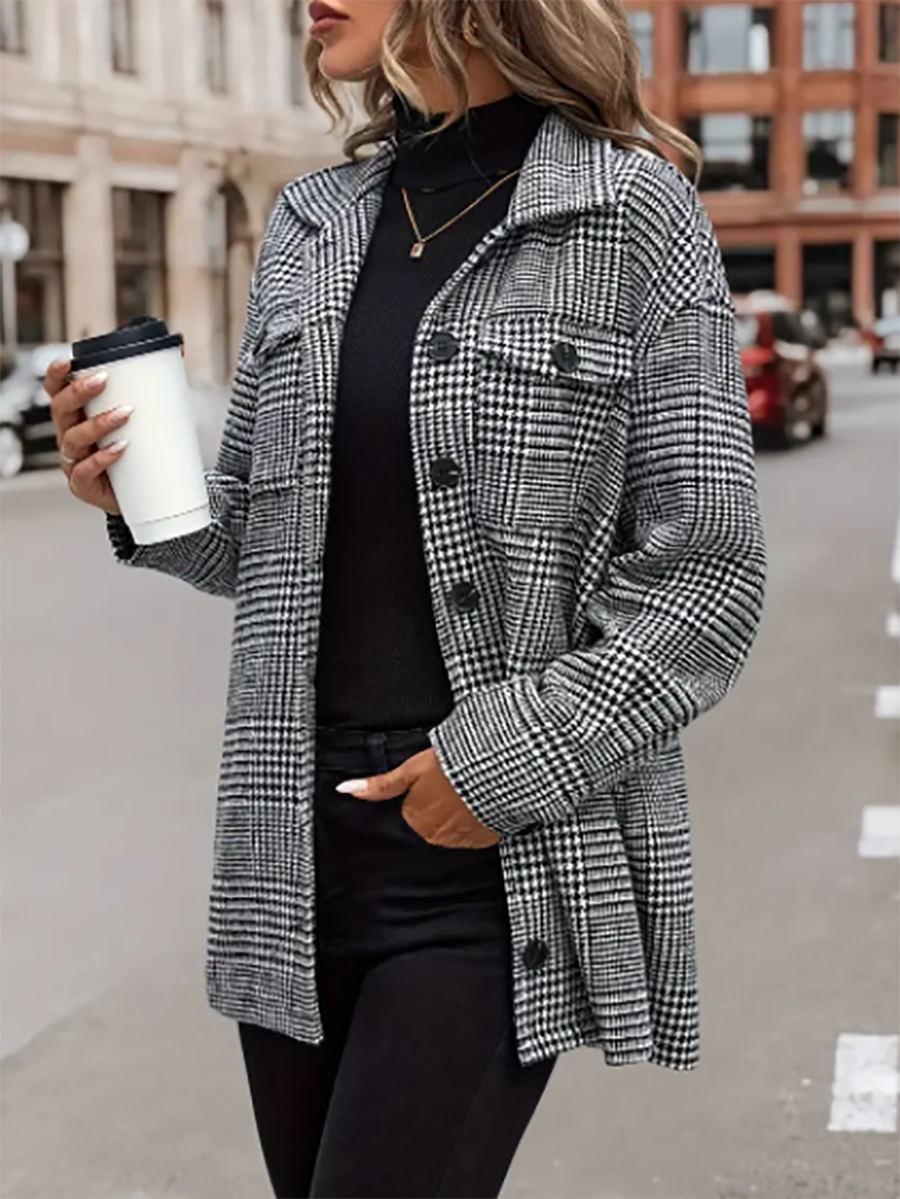 Lunimesd Plaid Flap Pocket Jacket