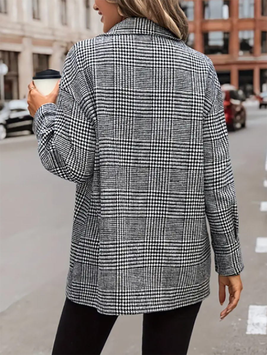 Lunimesd Plaid Flap Pocket Jacket