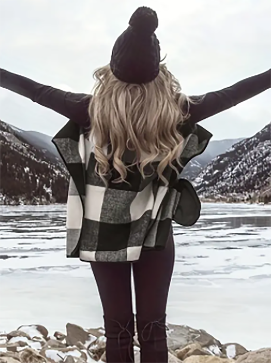 Lunimesd Sleeveless Plaid Cardigan Vest