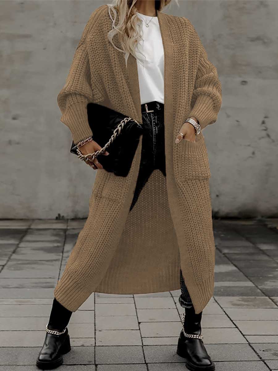 Lunimesd Long Cardigan Pocket Loose Sweater