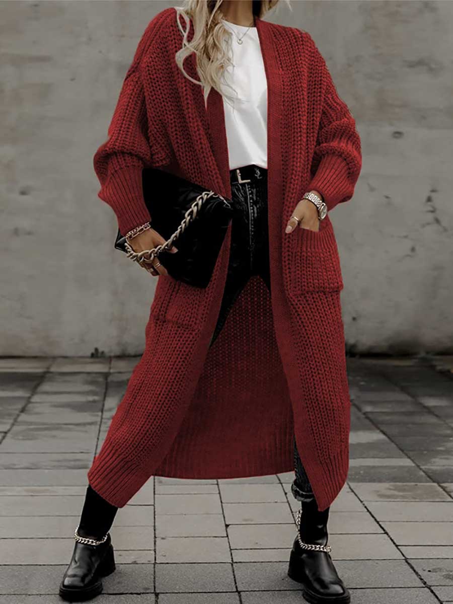 Lunimesd Long Cardigan Pocket Loose Sweater
