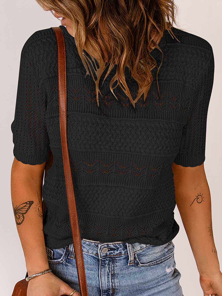 Lunimesd Round neck pullover bottom shirt