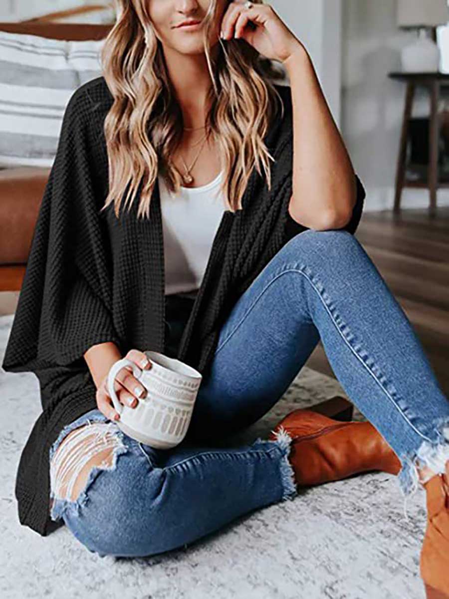 Lunimesd Loose Cardigan Sweater Knit Top