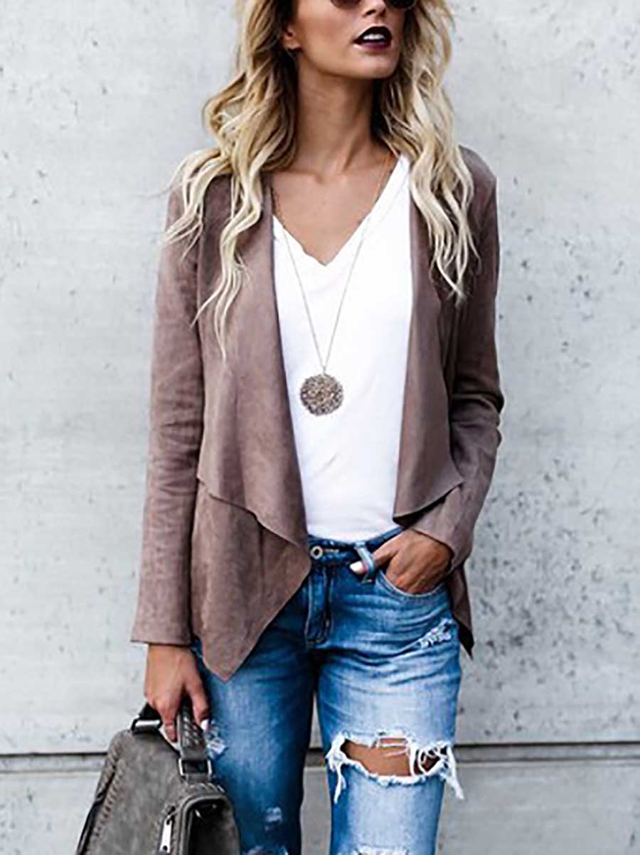 Lunimesd Faux Buckskin Velvet Casual Jacket