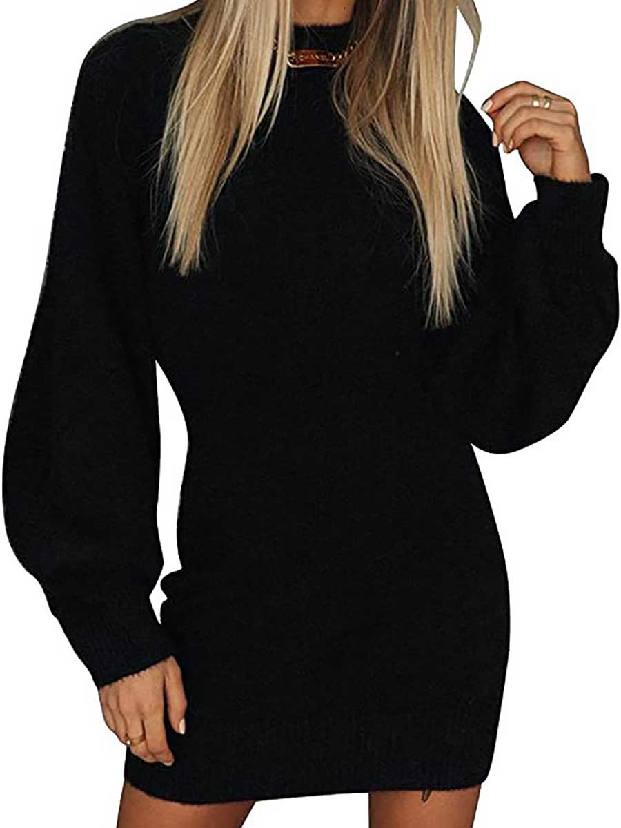 Lunimesd Turtleneck Knit Sweater Dress