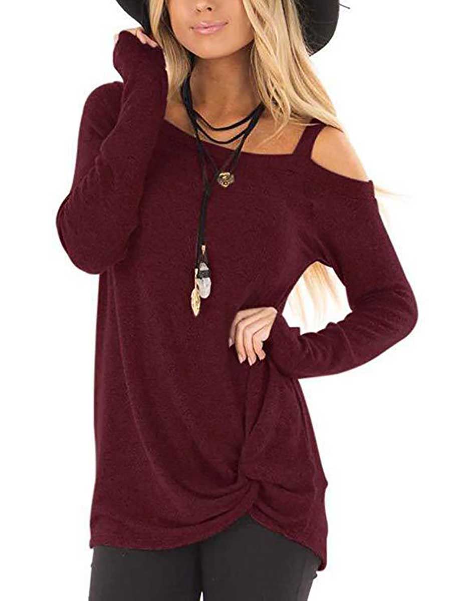 Lunimesd Long Sleeve Knotted Sweatshirt T-Shirt