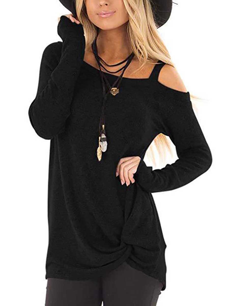 Lunimesd Long Sleeve Knotted Sweatshirt T-Shirt