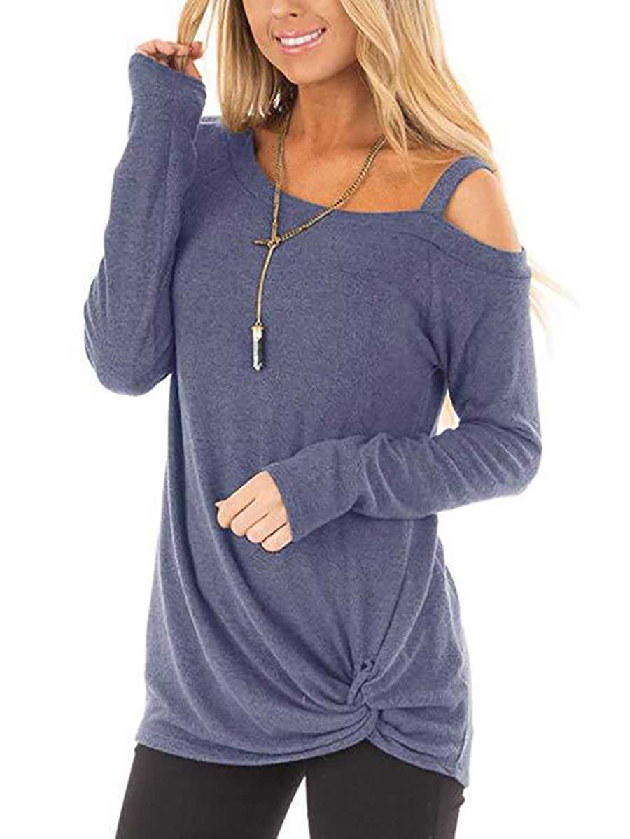 Lunimesd Long Sleeve Knotted Sweatshirt T-Shirt