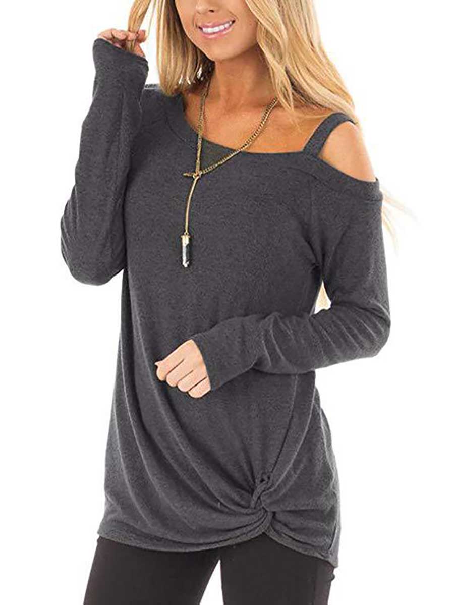 Lunimesd Long Sleeve Knotted Sweatshirt T-Shirt