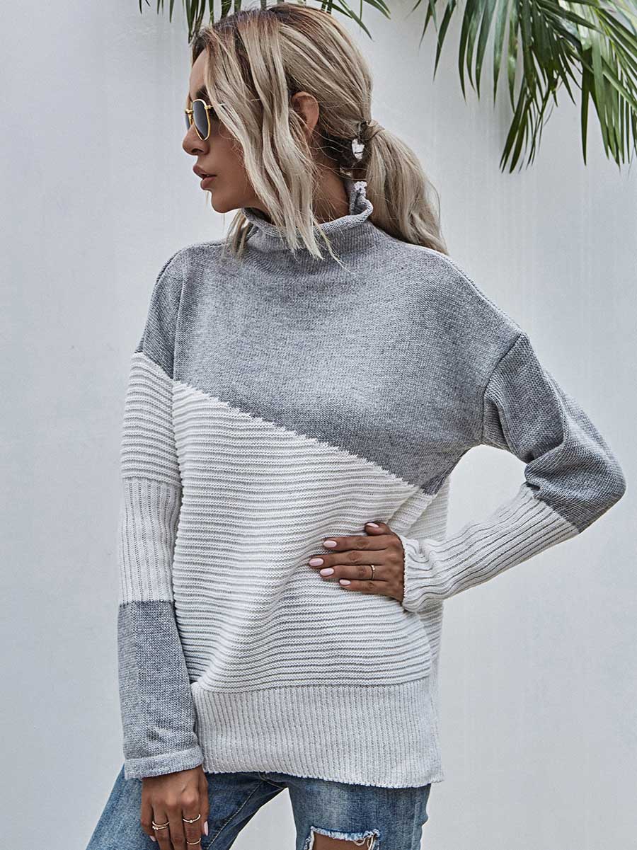 Veleaee Color Clash Pullover Sweater