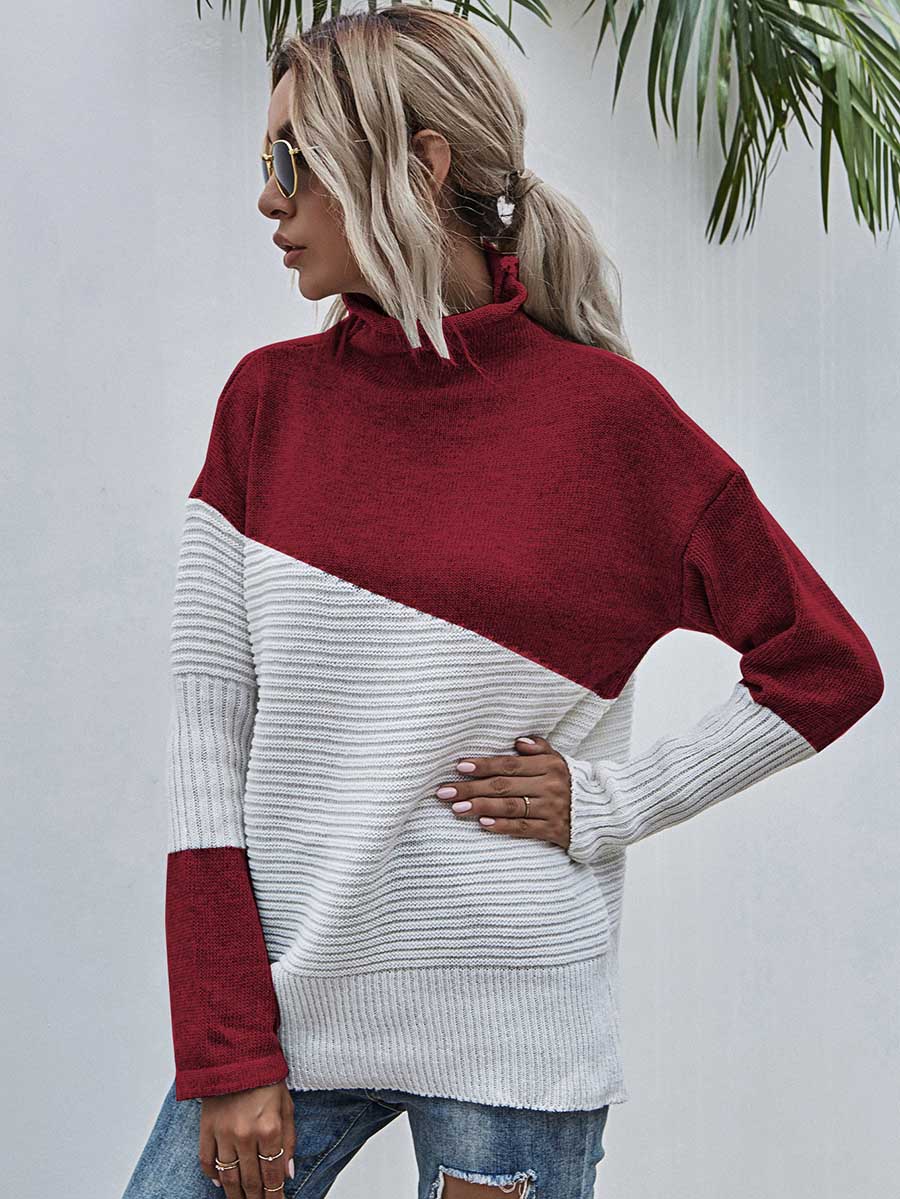 Lunimesd Color Clash Pullover Sweater
