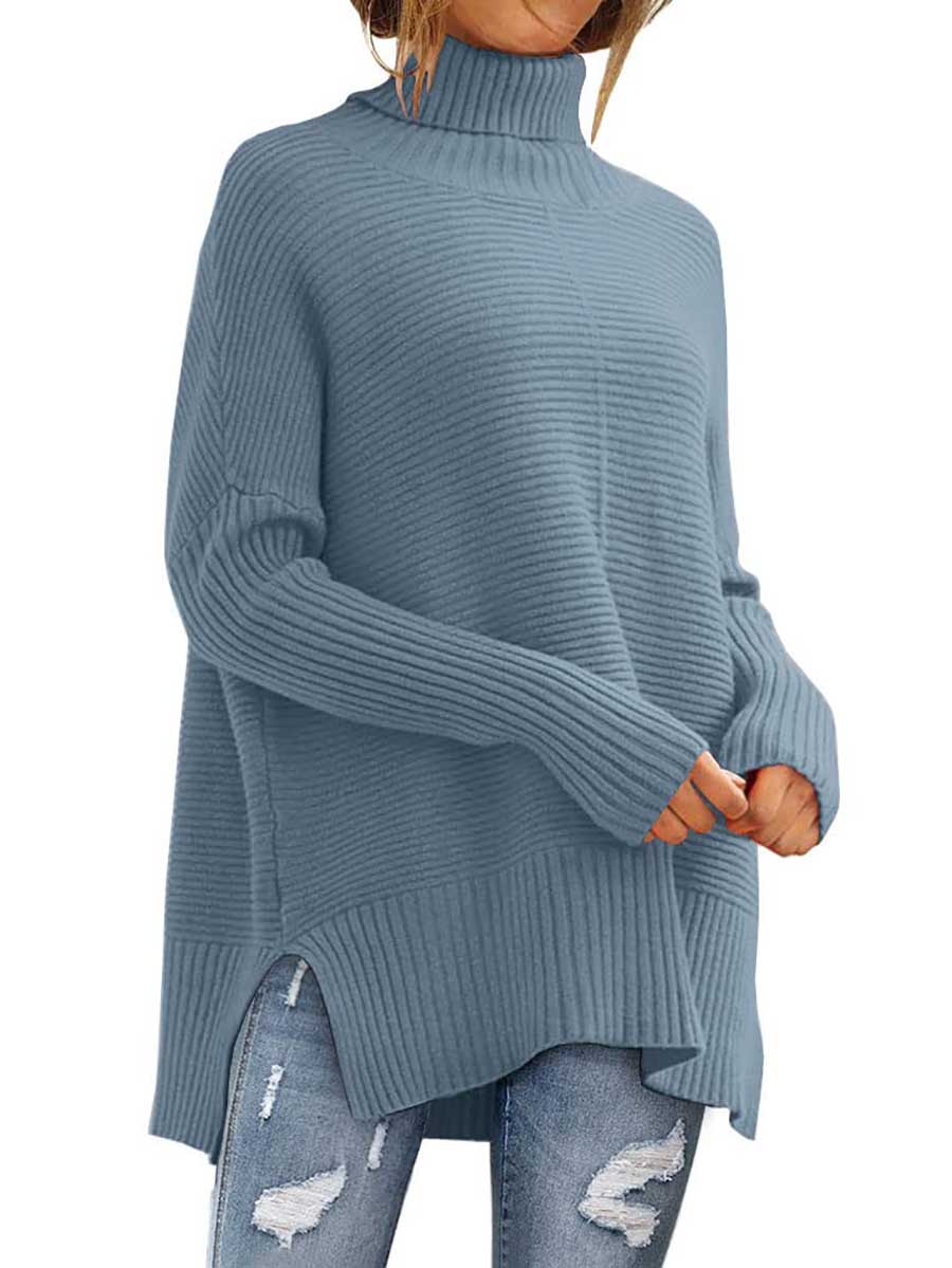 Lunimesd High Neck Batwing Knit Sweater