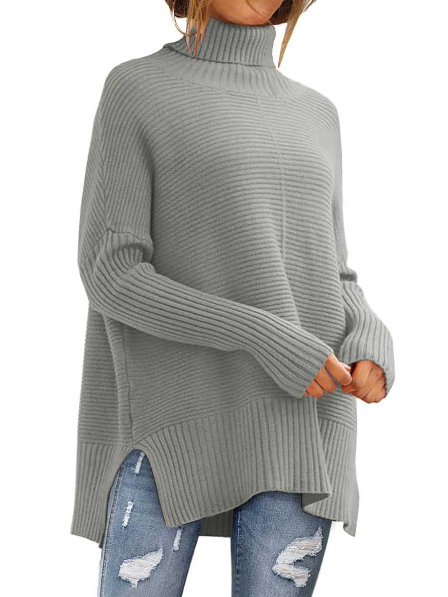 Lunimesd High Neck Batwing Knit Sweater