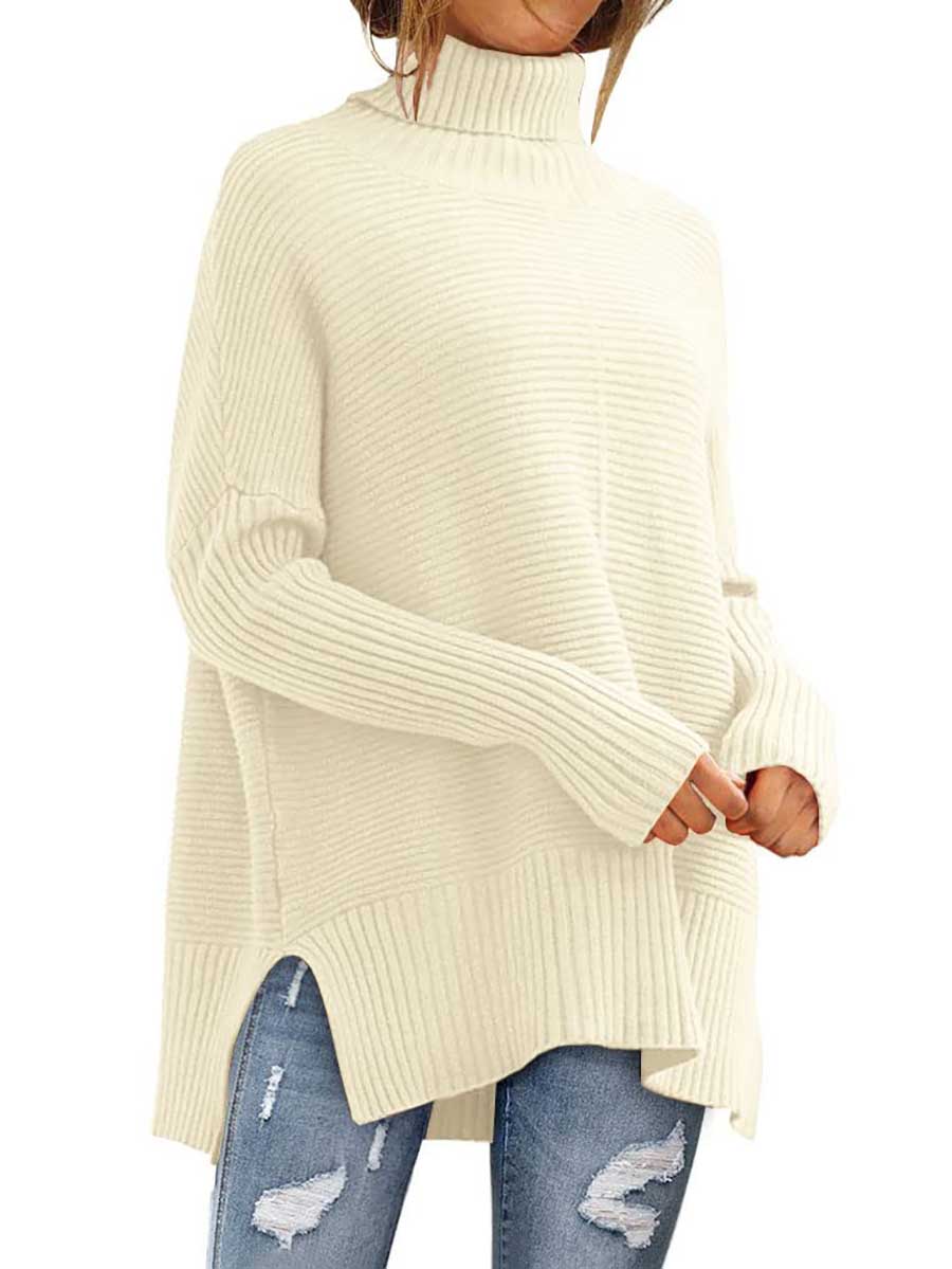 Lunimesd High Neck Batwing Knit Sweater
