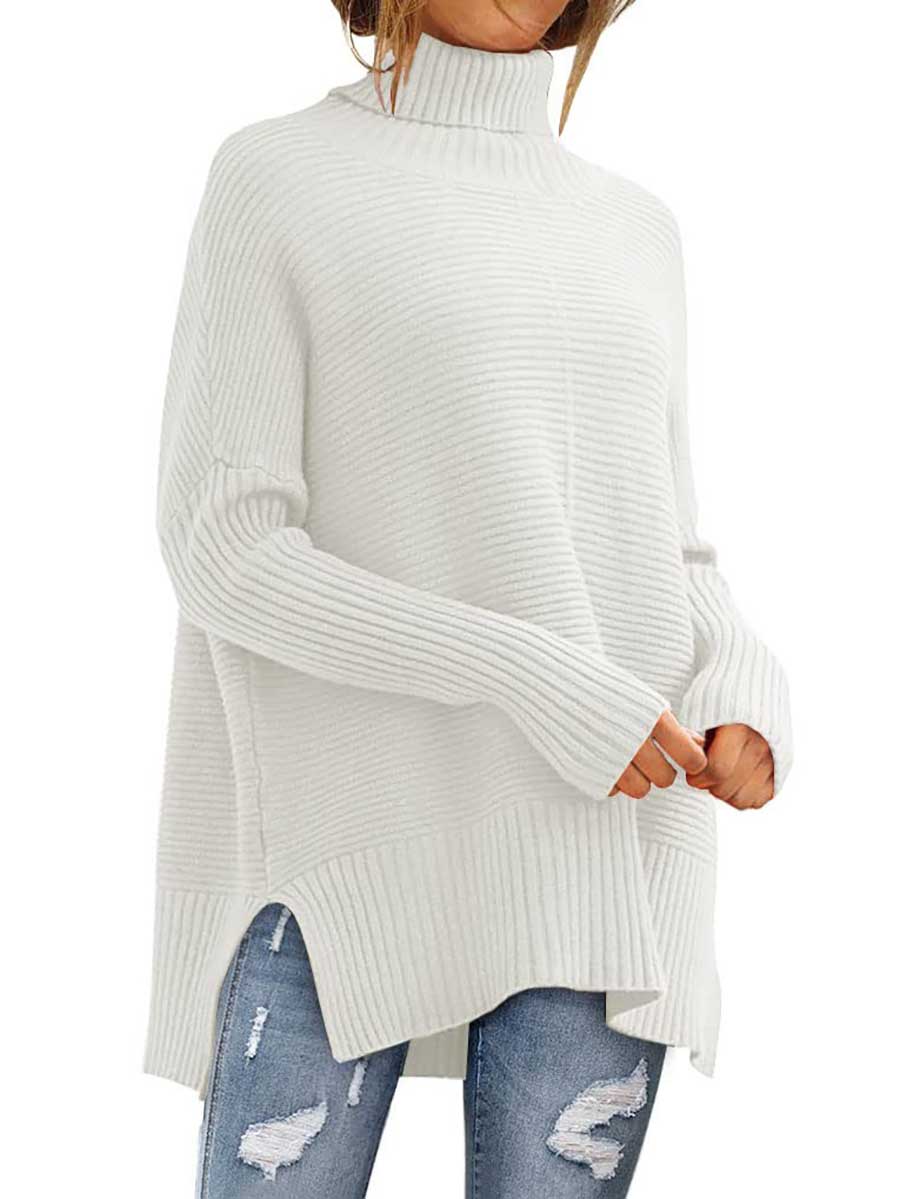 Lunimesd High Neck Batwing Knit Sweater