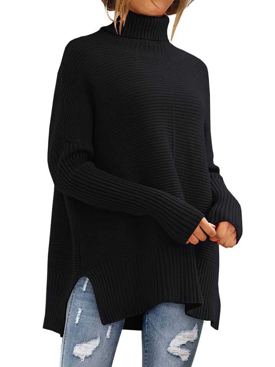 Lunimesd High Neck Batwing Knit Sweater