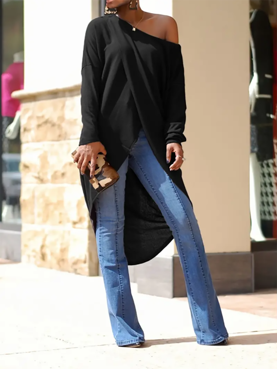 Lunimesd Sexy Split Shoulderless Dress Top