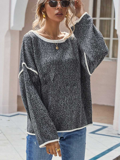 Crew Neck Knit Loose Sweater