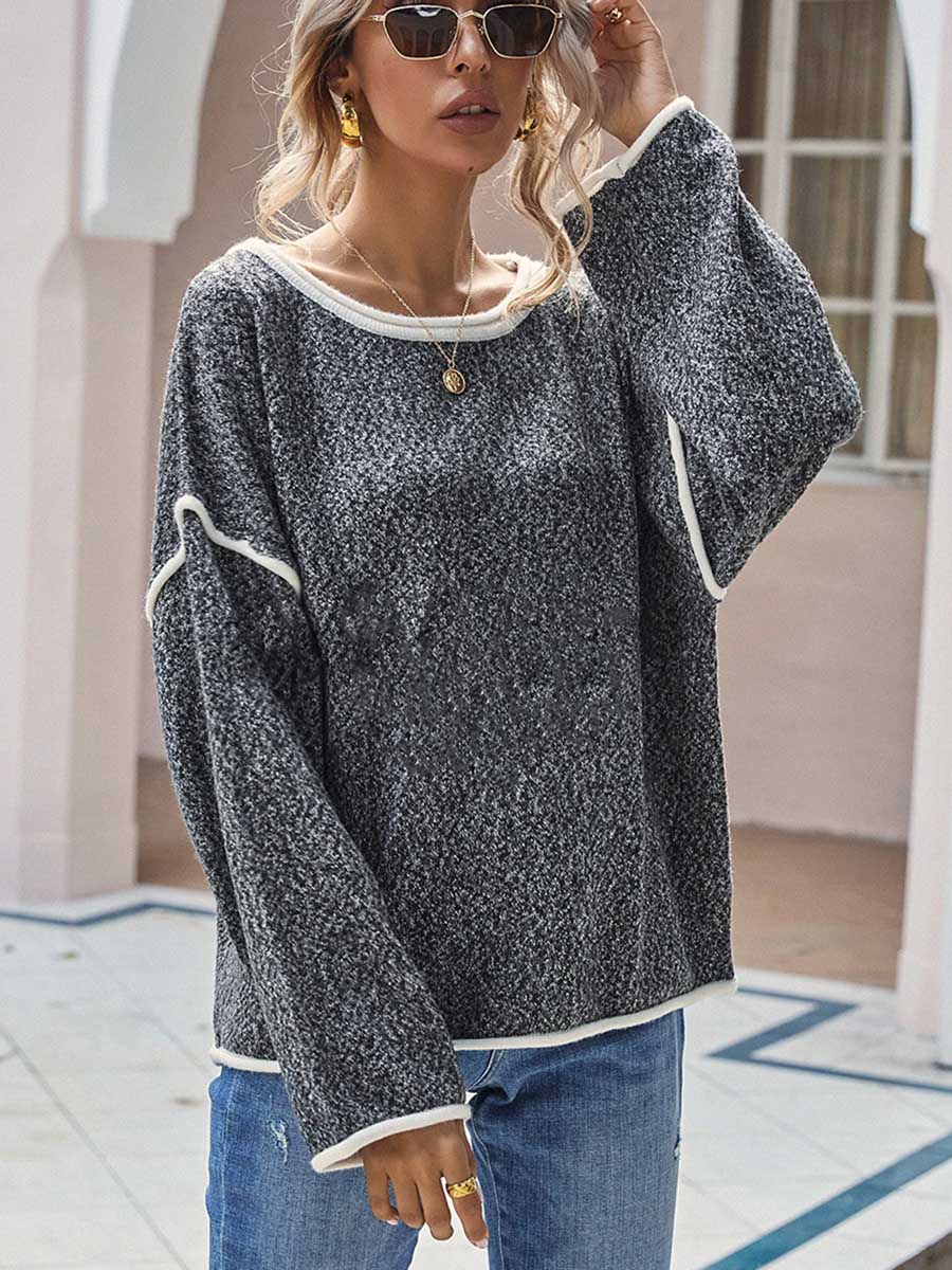 Lunimesd Crew Neck Knit Loose Sweater