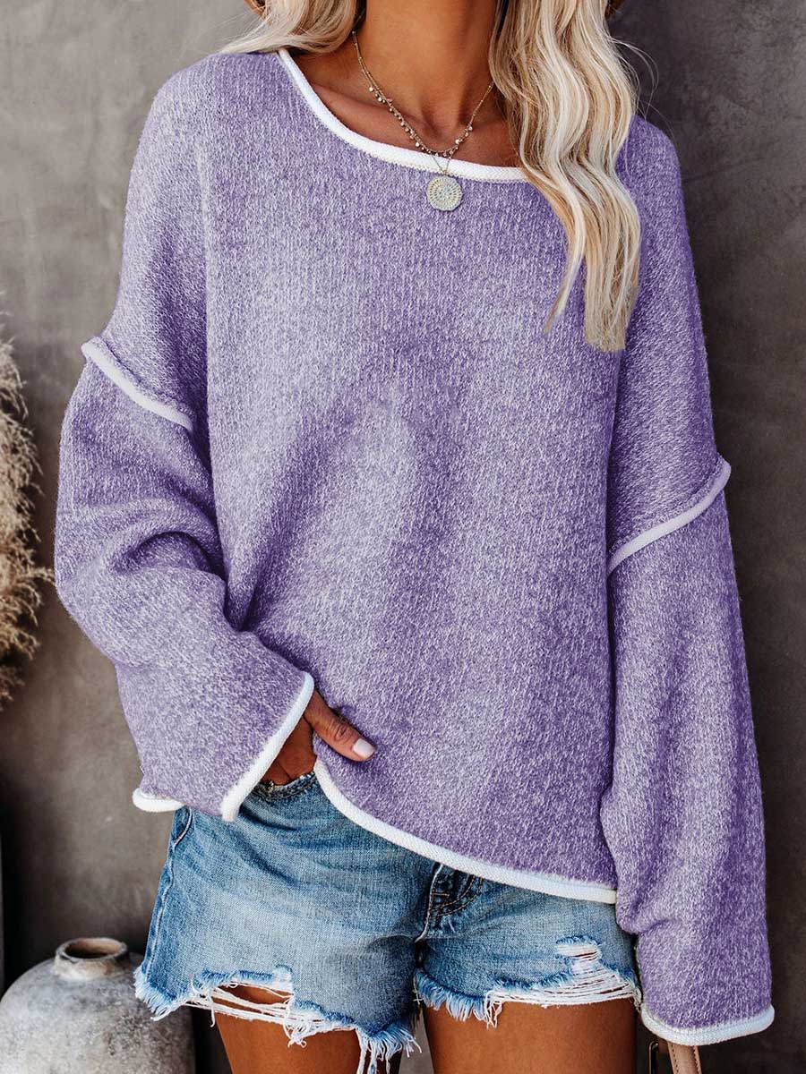Crew Neck Knit Loose Sweater
