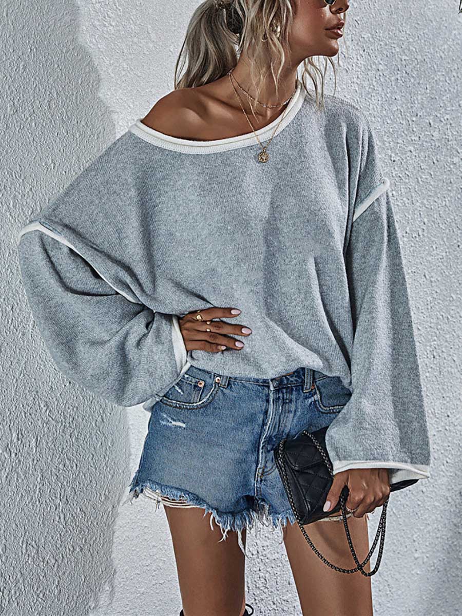 Crew Neck Knit Loose Sweater
