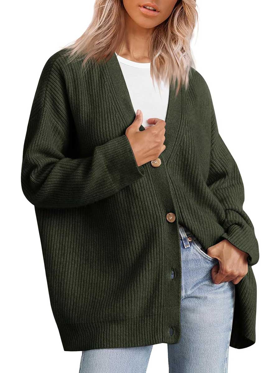 Lunimesd Cardigan V-neck Loose Knit Jacket
