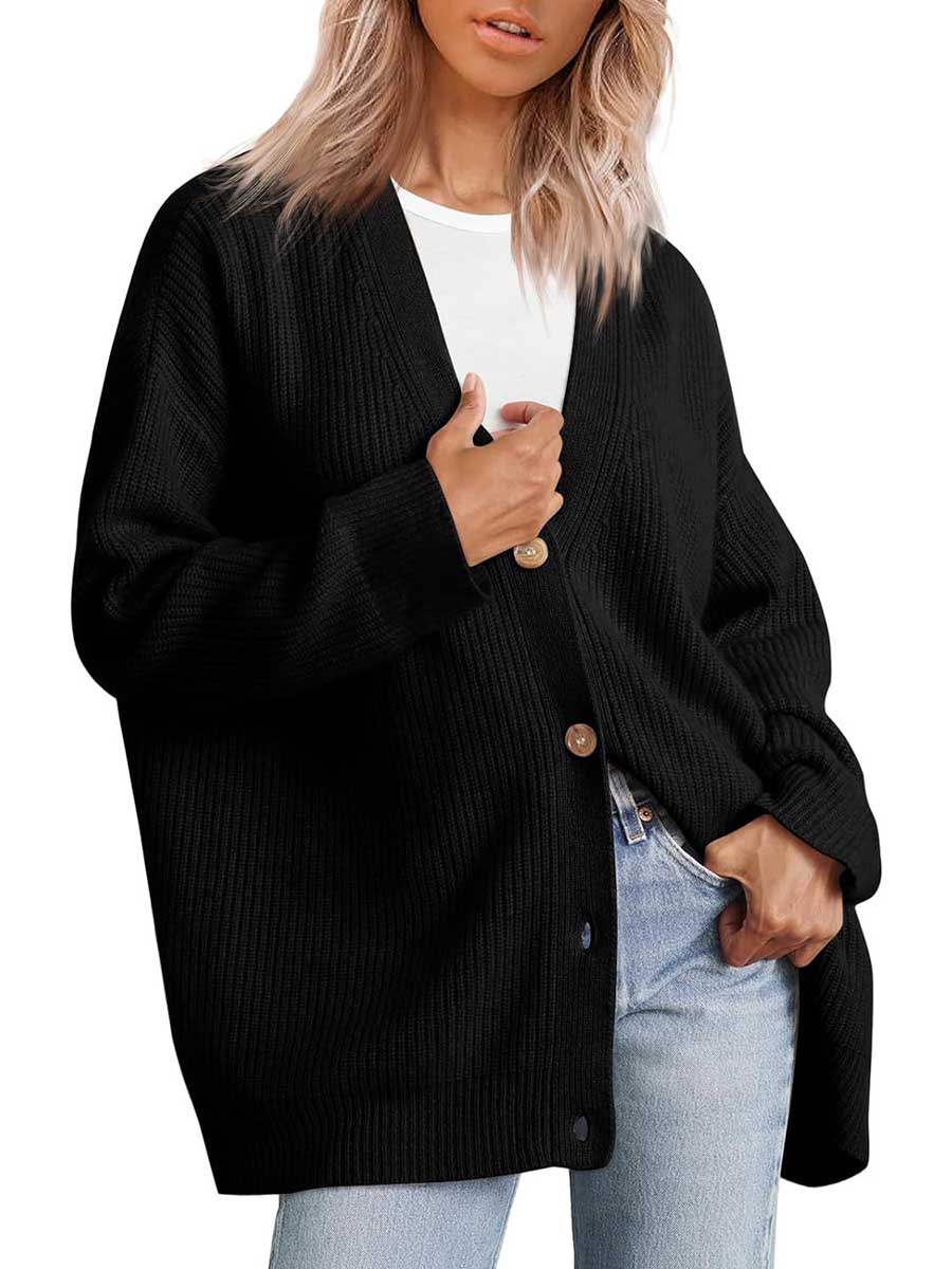 Lunimesd Cardigan V-neck Loose Knit Jacket
