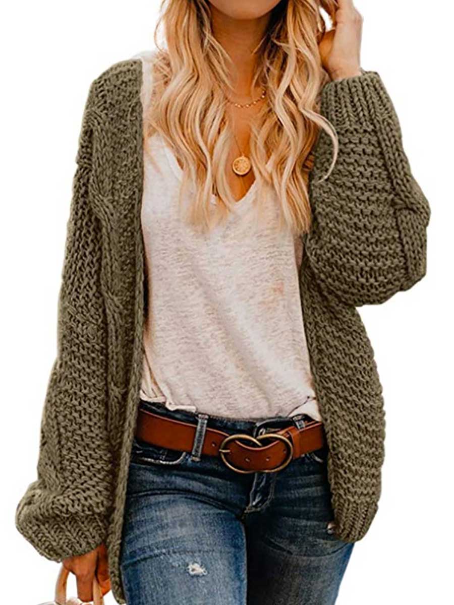 Lunimesd Chunky Knit Twist Slouchy Knit Cardigan