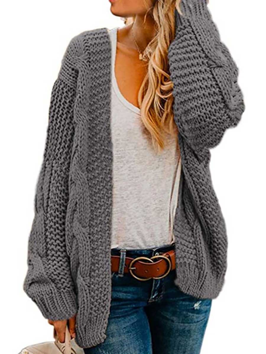 Lunimesd Chunky Knit Twist Slouchy Knit Cardigan