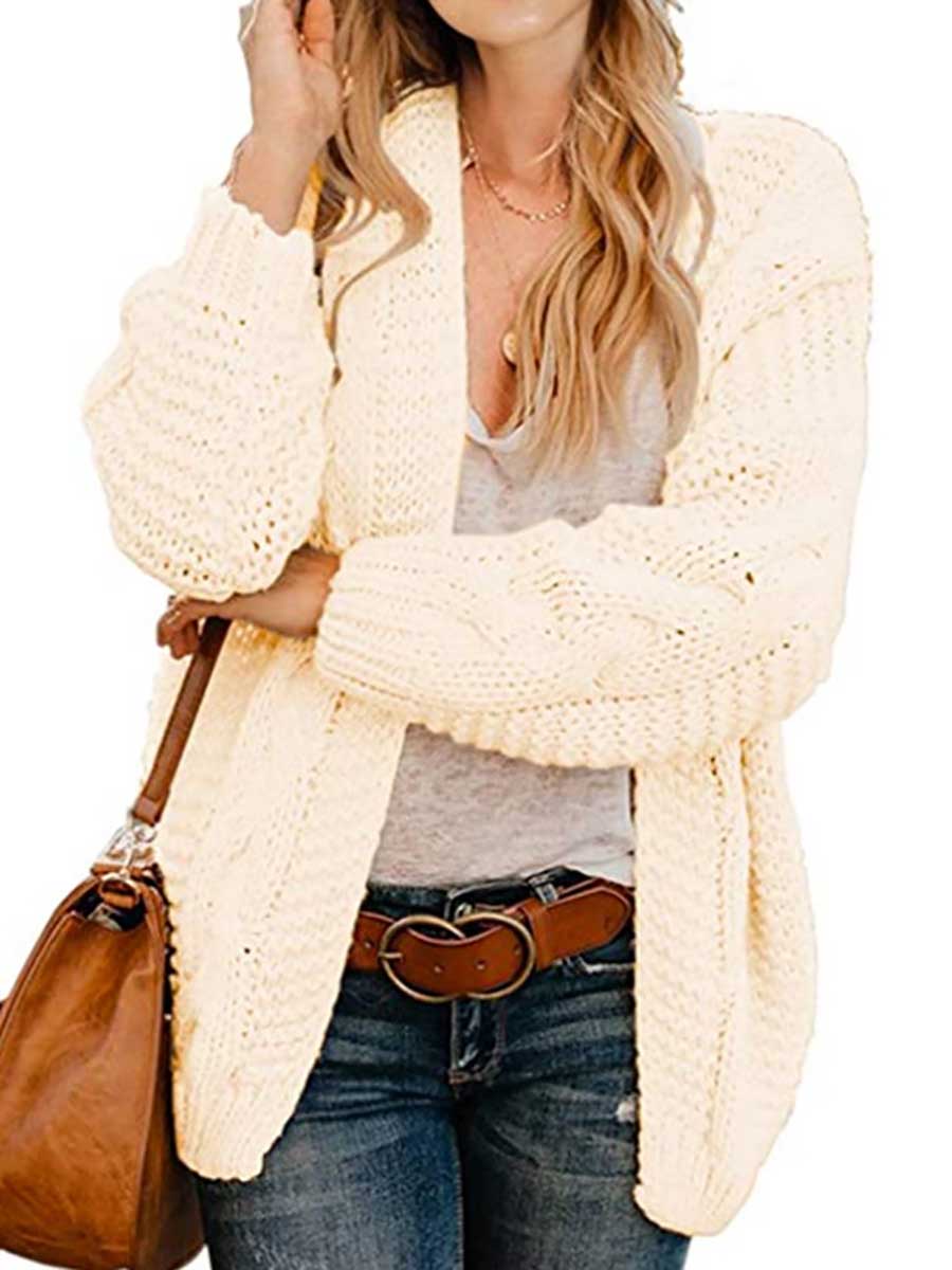 Lunimesd Chunky Knit Twist Slouchy Knit Cardigan