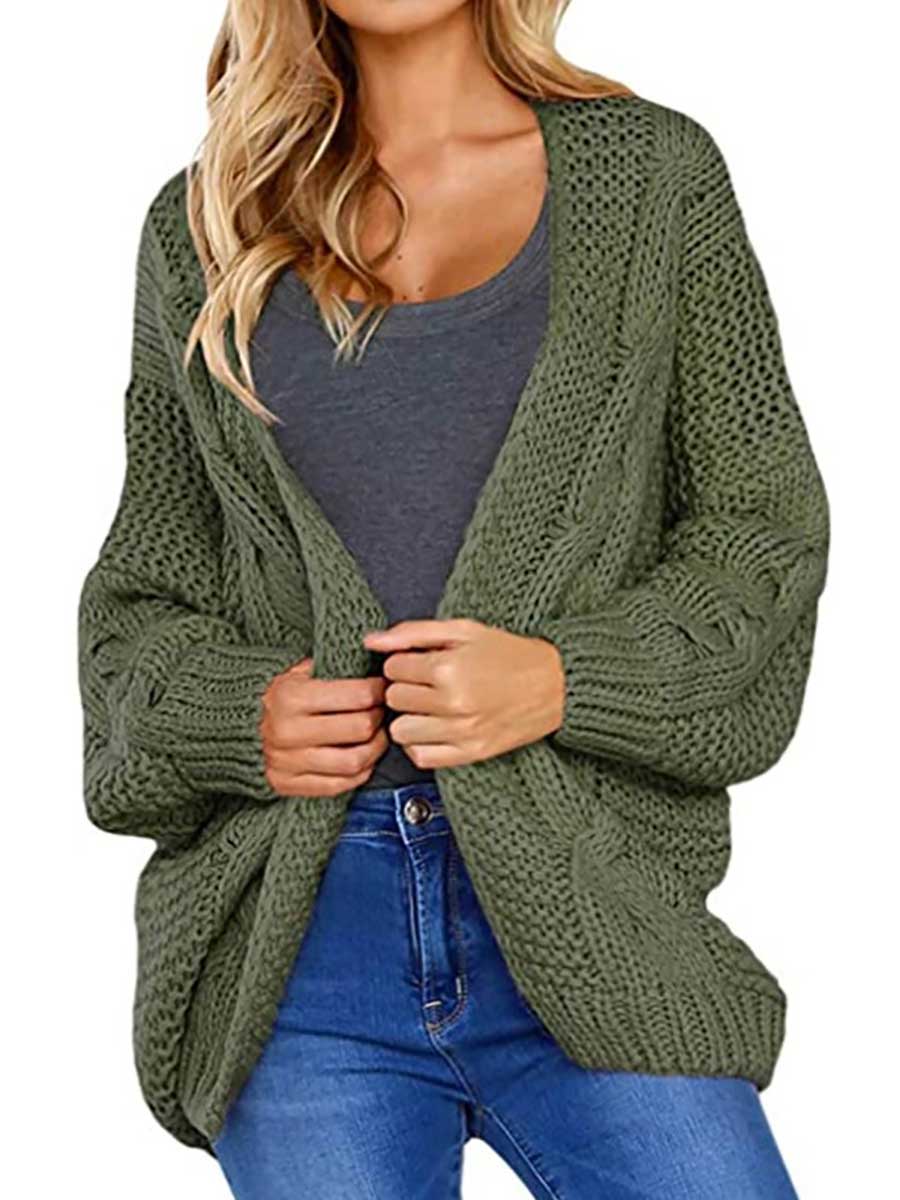 Lunimesd Chunky Knit Twist Slouchy Knit Cardigan