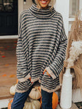 Lunimesd Loose Pullover Striped Sweater Knit Sweater