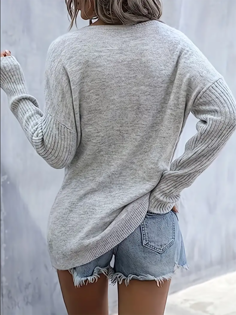 Lunimesd Star Pattern Crew Neck Pullover Sweater