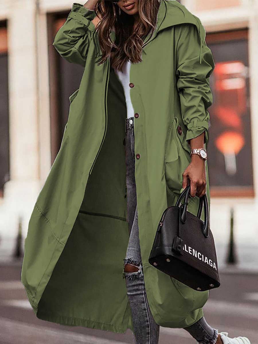 Lunimesd Large Lapel Mid-Length Trench Coat Jacket