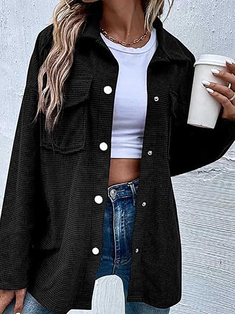 Lunimesd Waffle Jacket Button Down Shirt