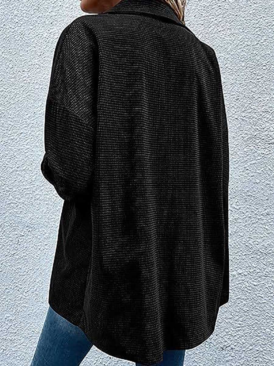 Lunimesd Waffle Jacket Button Down Shirt