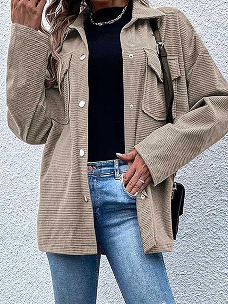 Lunimesd Waffle Jacket Button Down Shirt