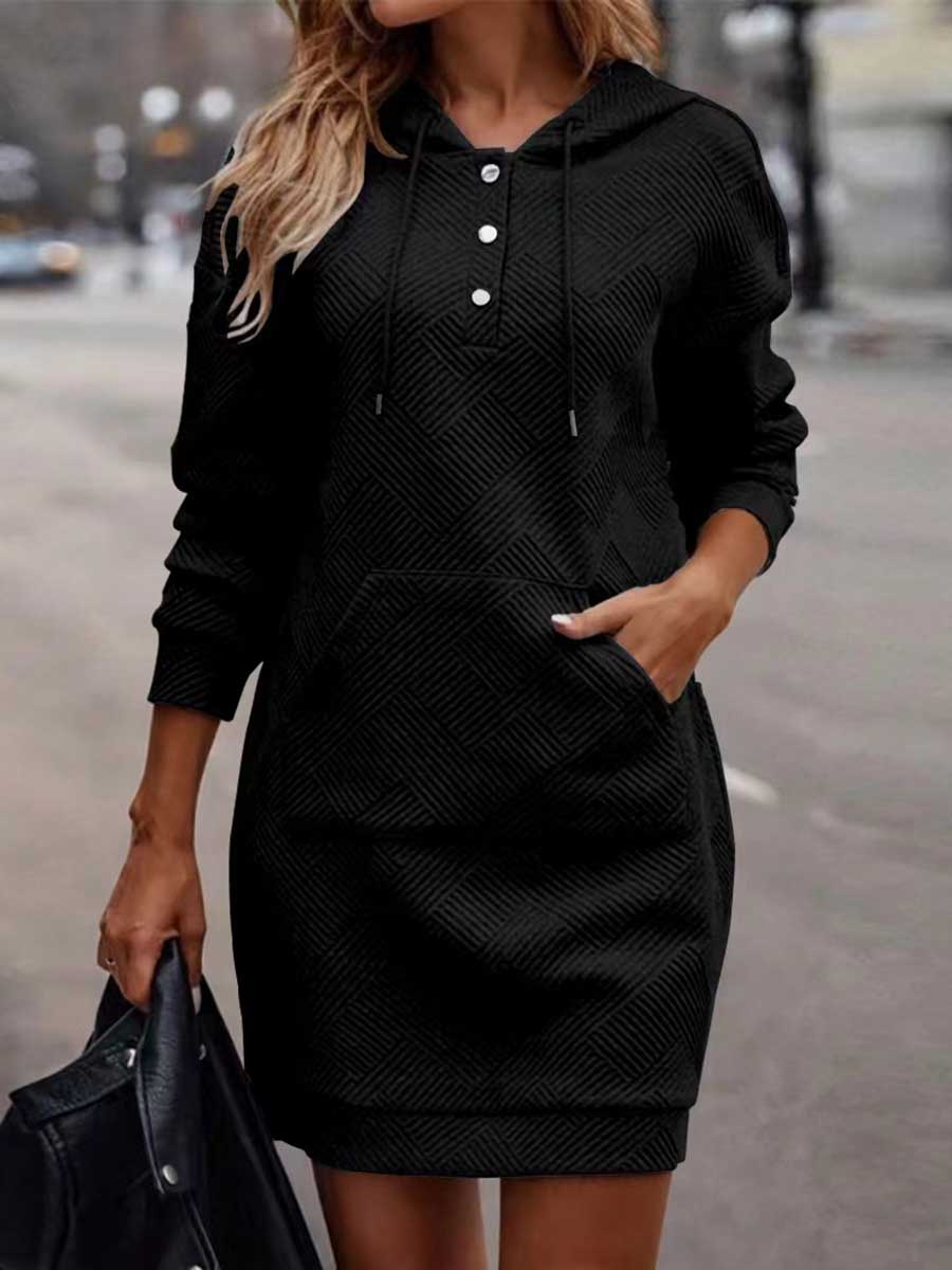 Lunimesd Plaid Mid-Length Hooded Sweatshirt