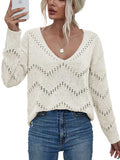 Cutout V-neck Knit Loose Sweater