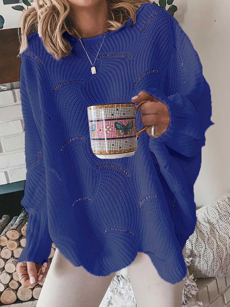 Lunimesd Bat Sleeve Casual Loose Sweater Knit Sweater